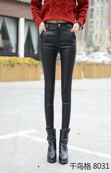 

хан издание счетчики аутентичные моды женщин новая зима теплая плотная более показать тонкие и куча сплайсинга искусственная кожа брюки. s, Black;white