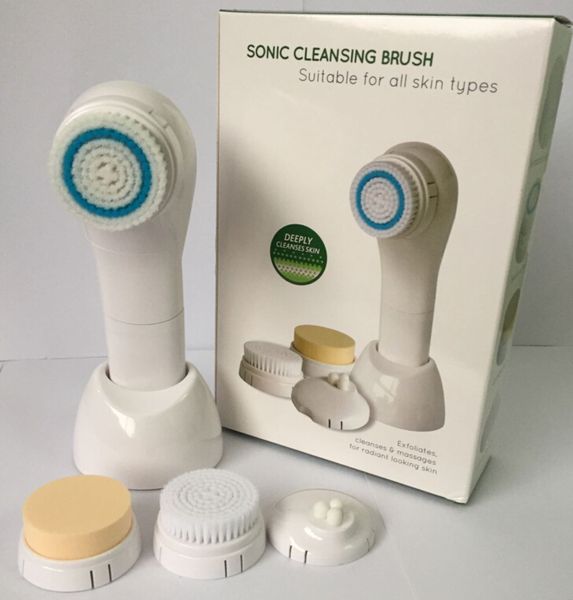 100 шт. / лот Sonic Cleansing brush 5-в-1 электрическая щетка для лица яркая терапия система ухода за кожей лица Уход массажер водонепроницаемый