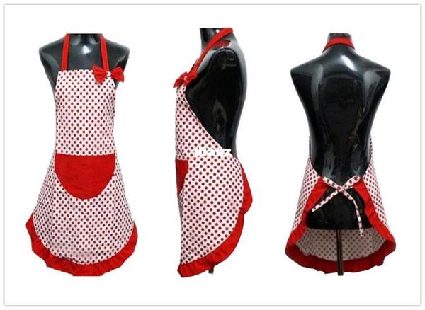 

delicate cute bowknot kitchen restaurant cooking aprons with pocket for women