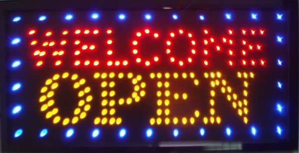 

Open Welcome LED Neon Sign 23.62''x13'' Now Brighter and Bigger with On/off Animation + On/off Switch +Chain