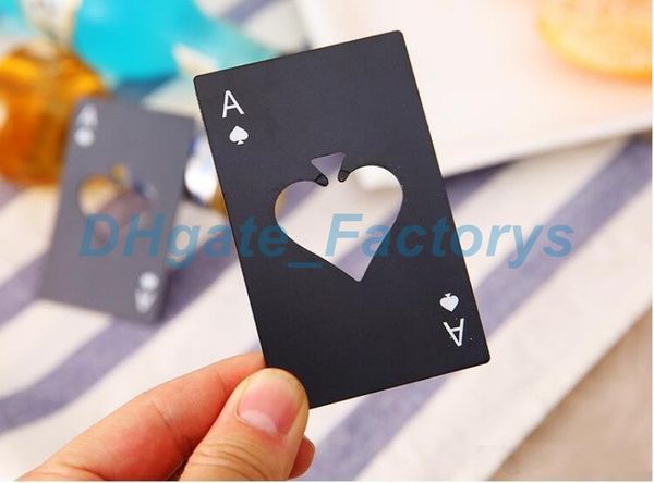 

New tyli h black beer bottle opener poker playing card ace of pade bar tool oda cap opener gift kitchen gadget tool