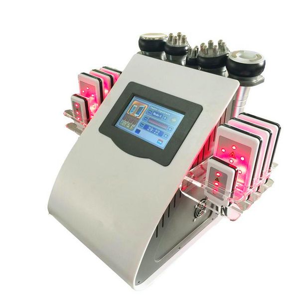 

7in1 tripolar bipolar sextupole rf lipo laser vacuum cavitation machine for salon use, Black