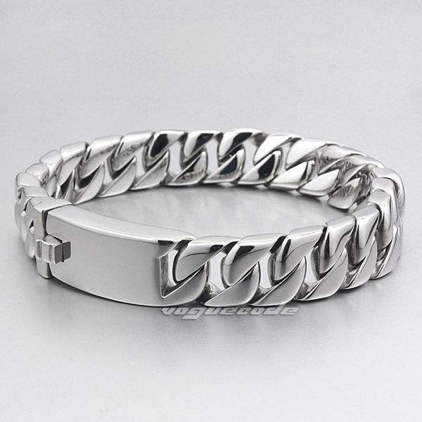 

10 lengths 316l stainless steel curb cuban chain fashion bracelet 5n005, Black