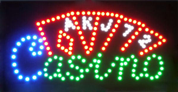 LED Casino Beer Pub Jogos Poker Bar Neon Light Sign 48cm25cm Indoor Use Free