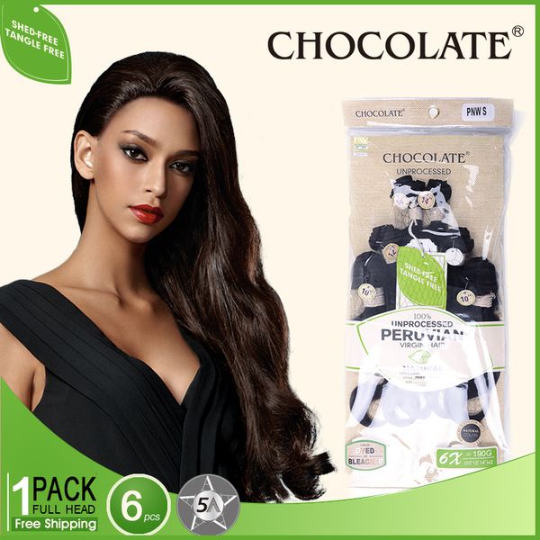 Chocolate Virgin Hair Peruvian Body Wave Natural Color Top Quality