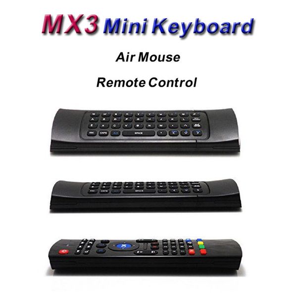 X8 Air Fly Mouse MX3 2.4GHz Teclado Sem Fio Controle Remoto Somatosensorial IR Learning 6 Axis sem Mic para Android TV Box Smart