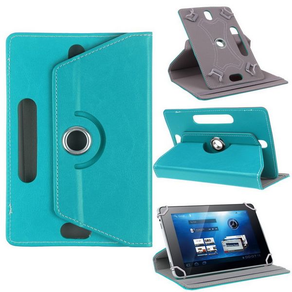 Tab Case in pelle 360 gradi Ruota Coperchio di supporto protettivo per casse di ribalta per tablet Android universale