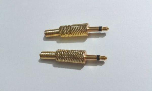 100 шт. моно штекер аудио разъемы золото 1/8 3.5 мм пайки