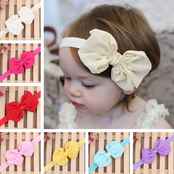 

wholesale- 1pcs kid girl baby toddler infant bowknot headband hair bow band accessories hot, Slivery;white