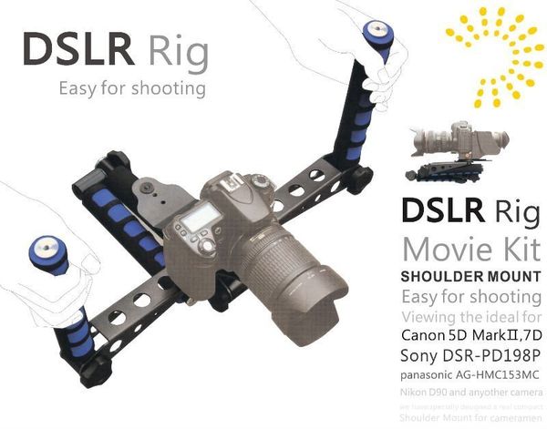 Freeshipping DSLR Rig Kit de Filme original Ombro Montar Photo Studio Acessórios para qualquer Filmadora Câmera DV Canon Sony Nikon Panasonic