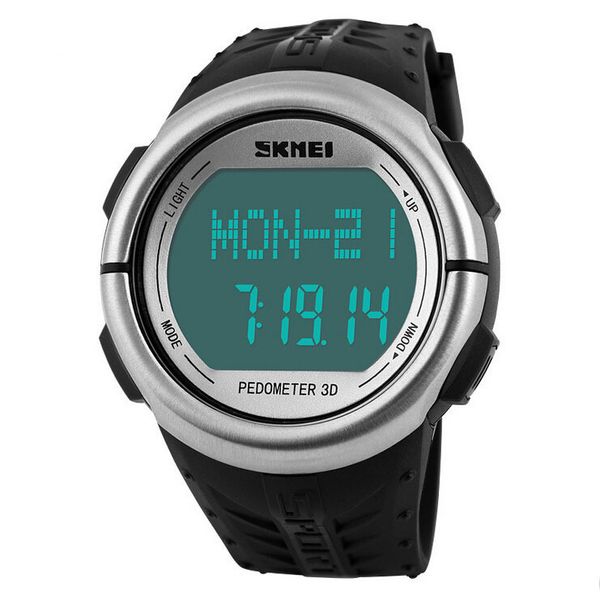 

Wholesale-New Pulse Heart Rate Monitor Watch Skmei Brand Led Digital Sport Watch Women Men Pedometer Calories Counter Fitness Wristwatches