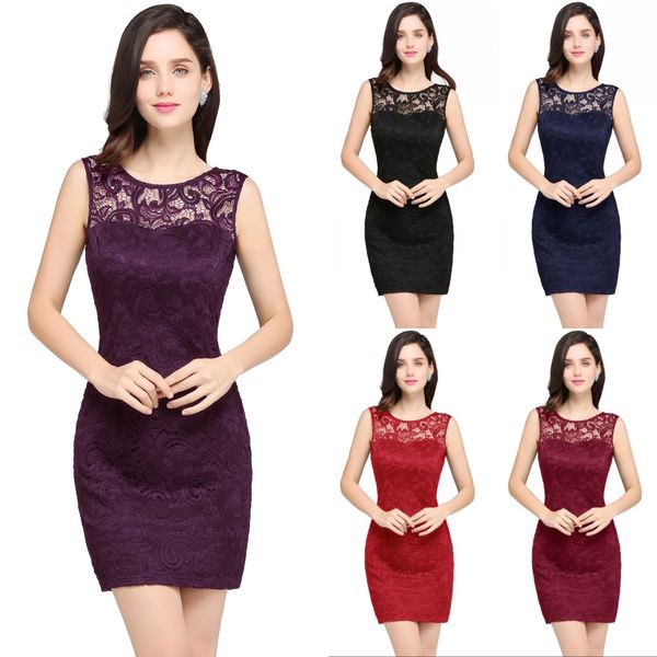 

new little black red lace коктейльных платья оболочка экипаж шея мини коротких партии мантии homecoming платье клуб cps628