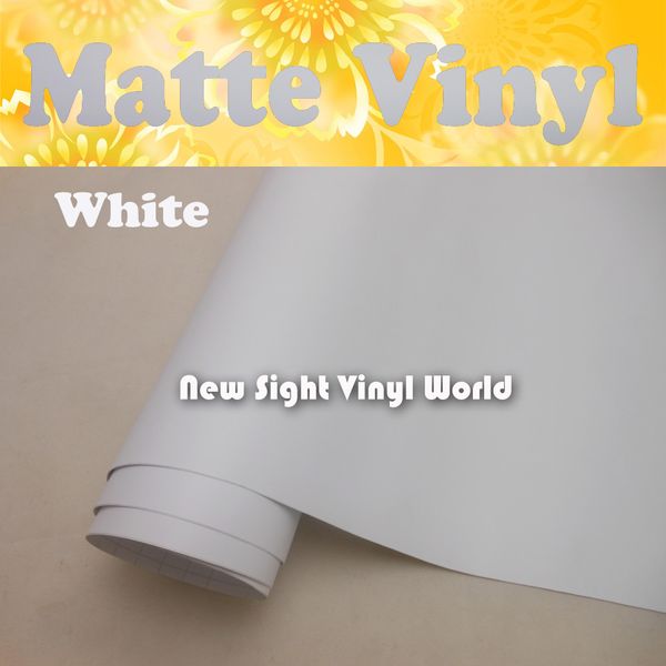 

matte white vinyl matt wrap film air bubble for car stickers size: 1.52*30m/roll