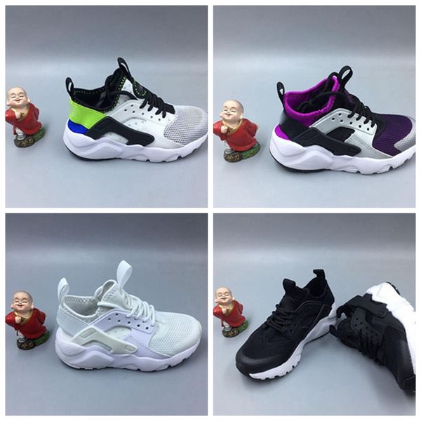 

Новый ребенок Air Huaraches кроссовки мальчики Грили аутентичные все белые детские тре