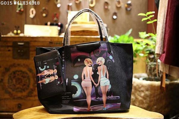 

women fashion totes exclusive imported material plus real leather 41cm large volume shopping totes ethic patterns with a small wallet