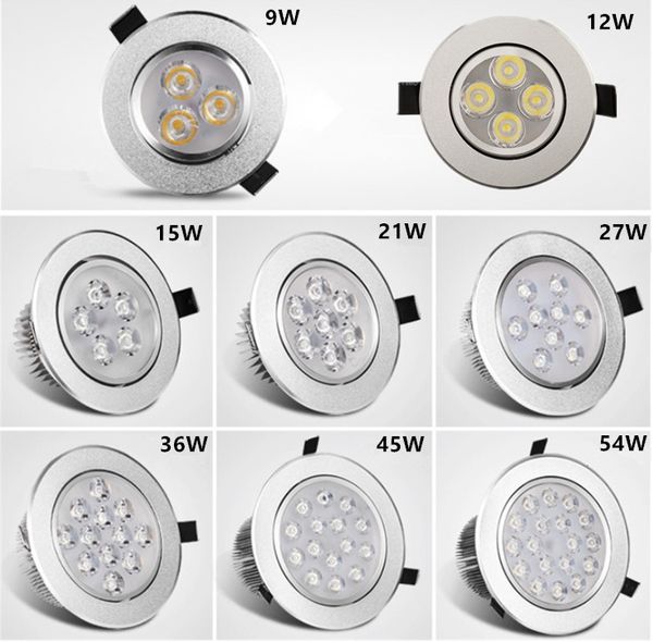 

recessed downlight 3w 4w 5w 7w 9w*3w led ceiling light sliver shell warm white cool white ac85-265v sportlight panel downlight indoor light