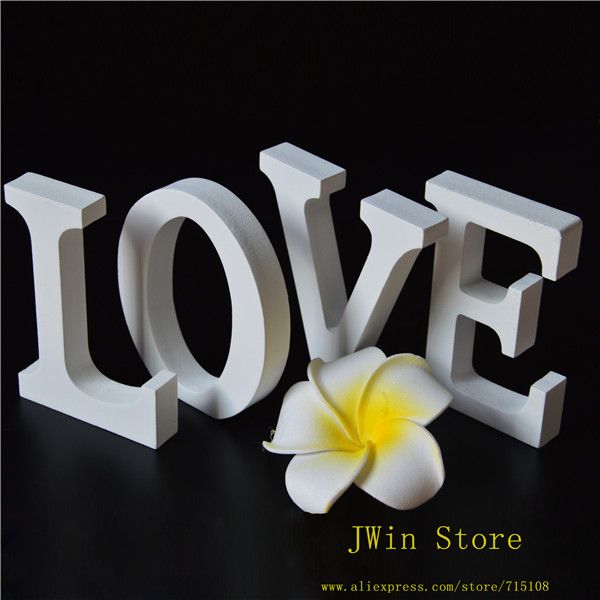 2018 Free Standing White Love Decorative Wooden Letter Alphabet A Z Free Standing White Love Decorative Wooden Letter Alphabet A Z Wedding Gift Decor Size