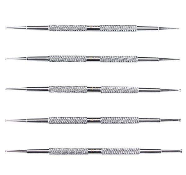 

5 Pcs Stainless Steel Indentation Embossing pen Ball Stylus Polymer Clay Pottery Ceramics Sculpting Modeling Tools