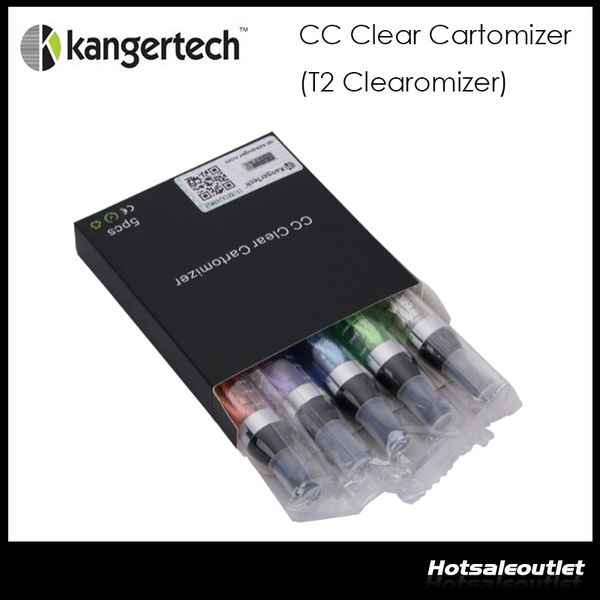 

В НАЛИЧИИ! Оригинальный Kanger T2 Атомайзер 2.4ML CC Clear Cartomizer с восстанавливаемыми катушками Длинный фитиль Головка катушки