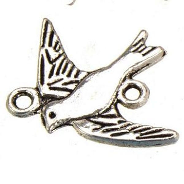 

jewelry findings diy connectors charms bracelets earrings crafts necklaces 1 and 1 hole vintage silver animal birds metal new 21*17mm 200pcs