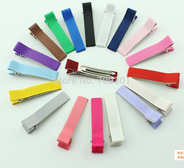 

1 .8 inch double prong ribbon lined hair clip for girl hairpins 100pcs bobby pin