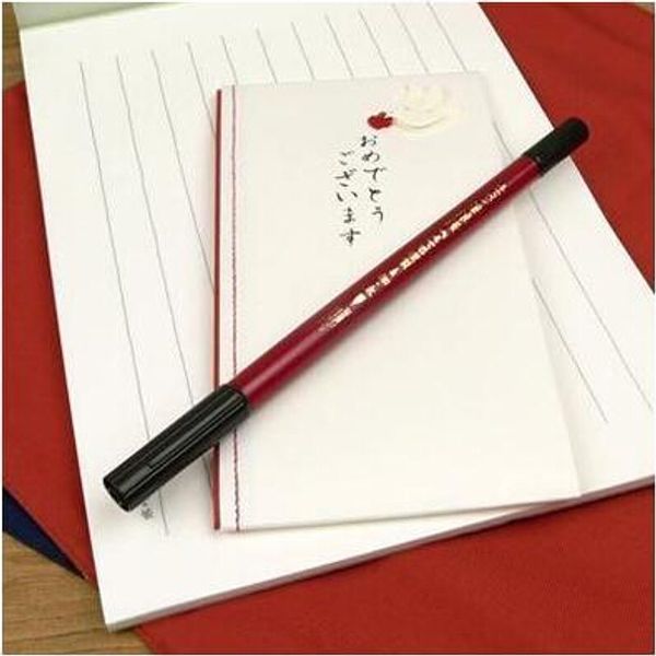 

wholesale-japan dual-side (large&small regular script ) calligraphy pen brush pen for calligraphy pentel xsf33b, Black;red