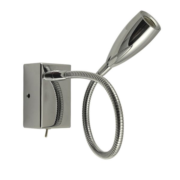 

ch bedside reading lamp wall mount aluminum hose flexible healthy light 200lm 3w led 35000hrs life ac100-240v dc12v 24v available