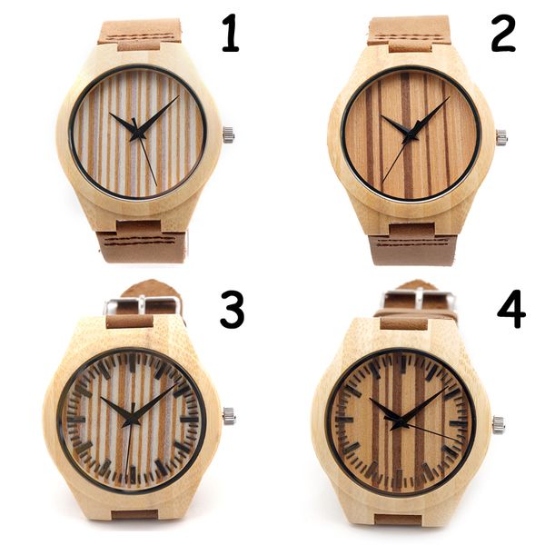 2015 mais novo relógio de bambu analógico elegante unissex relógios de madeira casual relógio de pulso de quartzo para homens mulheres presentes aceitam personalização O189s