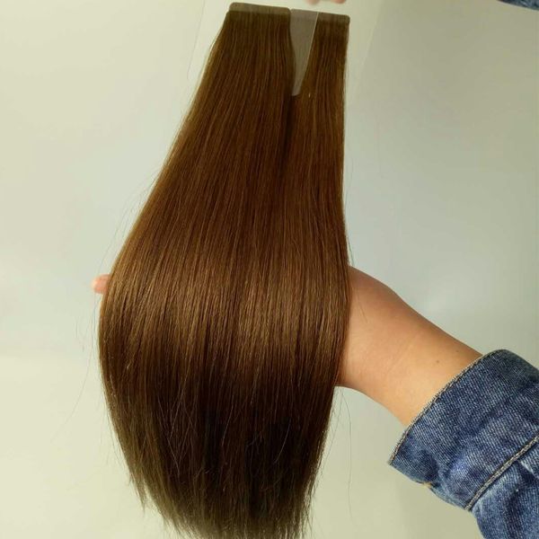 

brazilian virgin hair wet and silk straight weave tape hair extensions, Black