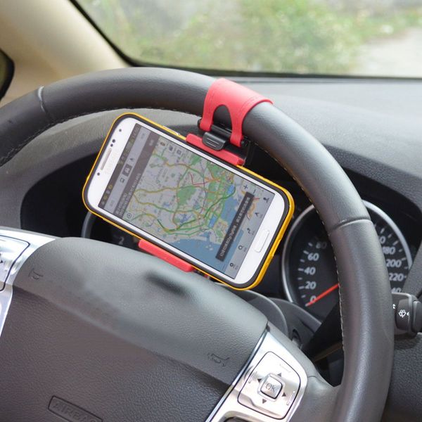 

Universal Car Steering Wheel Holder for iPhone 6 5 5S 5C Galaxy S4 S5 S6 Mobile Phone Holder GPS MP4 PDA order&lt;$10 no tracking