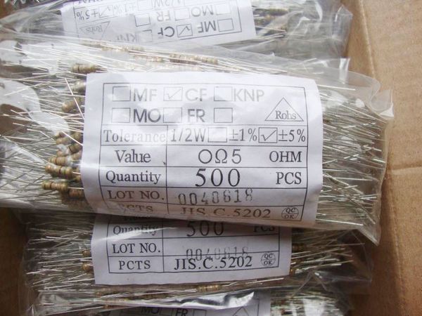 

tram charger perishable new 0.5w 0e5 euro 5% carbon film resistor 0.5 europe