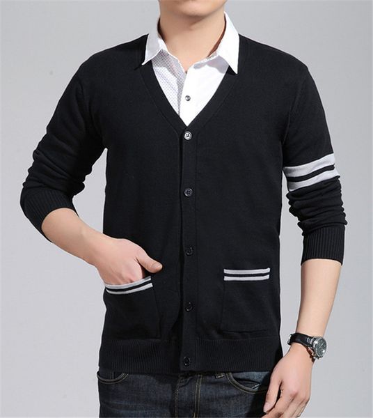 

navy autumn winter cardigan fashion mens v cardigan men knitwear sweater black casual neck brand sweater blue slim gray m-2xl umahd