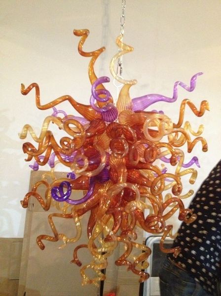 Lampada 100% soffiata a bocca CE UL Vetro borosilicato stile Murano Dale Chihuly Art Decorazione eccellente Lampade a sospensione dal design moderno