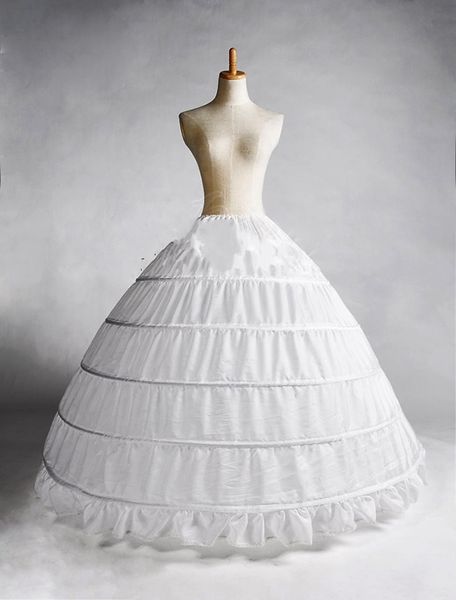 Blanc 5 Hoop Petticoat Crinoline Slip Underskirt Robe de mariée en stock Real Sample Bridal Princess Petticoat Bridal Underskirt