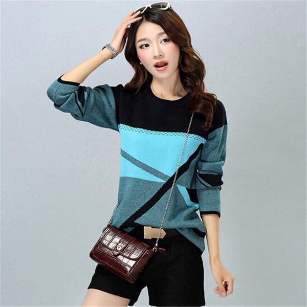 

wholesale- women casual o-neck cashmere pullover spring autumn winter women sweater plus size bottoming shirt, White;black