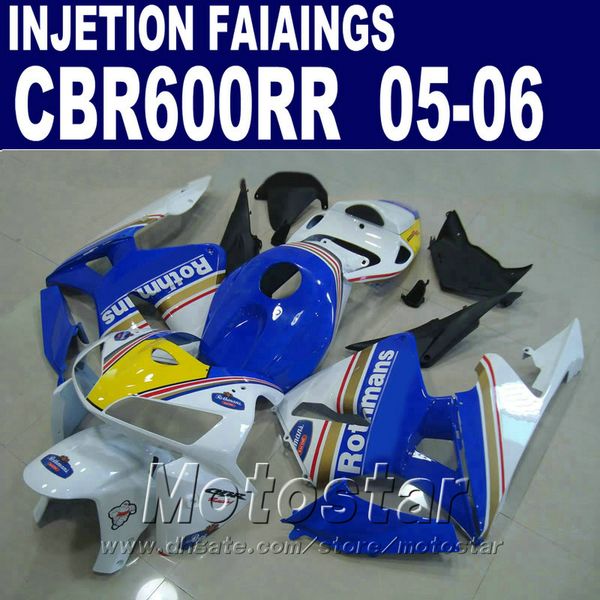 Moldagem por injeção peças de ajuste azul para HONDA CBR 600 RR carenagem 2005 2006 cbr600rr 03 04 cbr kit de carenagem 600rr D5DX