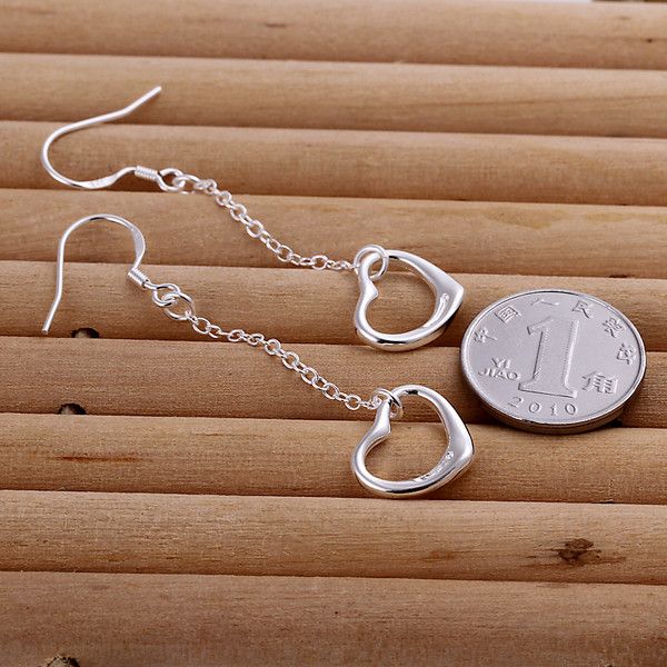 

brand new sterling silver plated love earrings dfmse086,women's 925 silver dangle chandelier earrings 10 pairs a lot