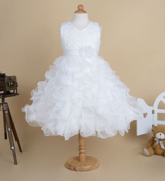 

2015 flower girl dresses for children princess girls pageant dresses kids wedding party gown, White;blue