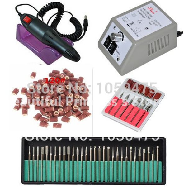 

wholesale-electric professional nail art drill machine manicure pedicure pen tool set kit+30pcs nail drill bit+50pcs sanding bands