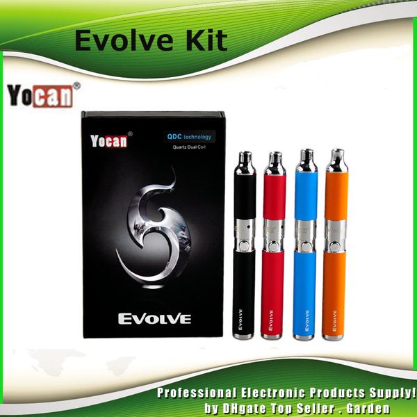 

Original Yocan Evolve Starter Kit 650mah Quartz Dual Coils Wax vaporizer Pen Kit 5 Colors Vape Pens genuine Ecig Kits DHL Free 2204020