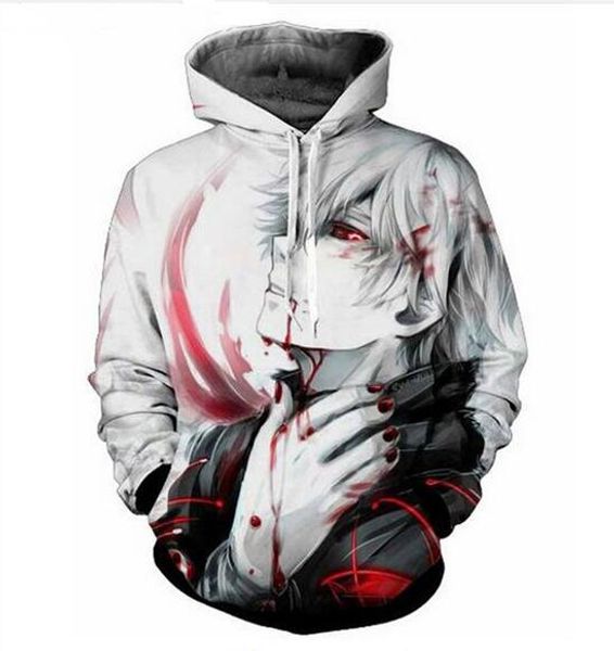

new fashion cool sweatshirt hoodies men women 3d print classic anime tokyo ghoul fashion streetwear long sleeve clothes xklms0040, Black
