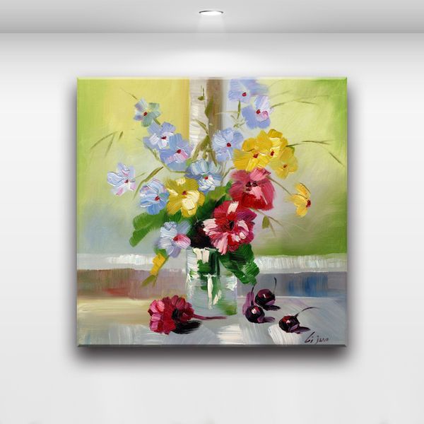 Acheter Floral Dans Vase Belles Fleurs Moderne Mur Peinture à Lhuile Imprimé Sur Toile Peinture Pour Chambre Salon Décoration De La Maison De 603