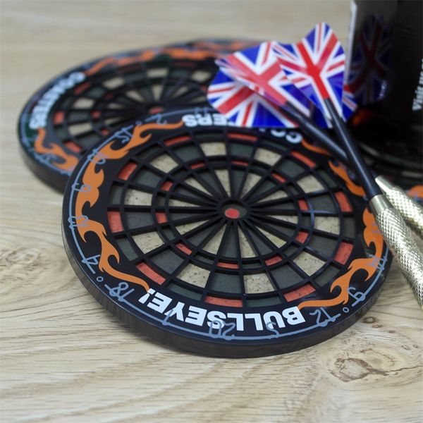 

wholesale- 1set hit the spot 4pcs round bullseye coasters dart board drink bottle beer beverage cup mats