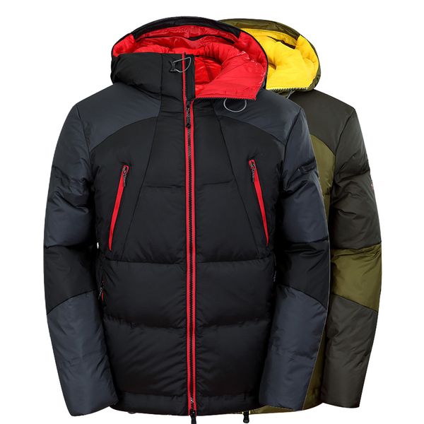 

fall-2016 wholesale winter warm 90% duck down men's ski outdoor hooded jacket face male outerwear thicken puffer parka m-3xl dt219tnf, Black