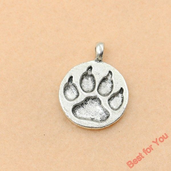 

25pcs tibetan silver tone bear paw charms pendants jewelry diy craft handmade 28x22mm jewelry making, Bronze;silver