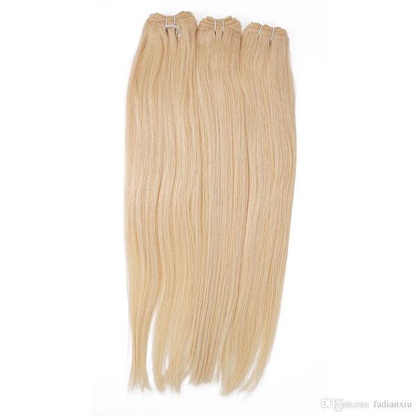 Silk Silky Straight Hair Extension Remy Human Hair Weave 613
