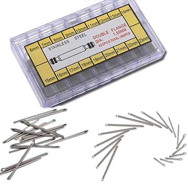 

wholesale-promotion360pcs 18 size 6mm-23mm stainless steel assortment watch for link cotter pins repair tool sets lowest price