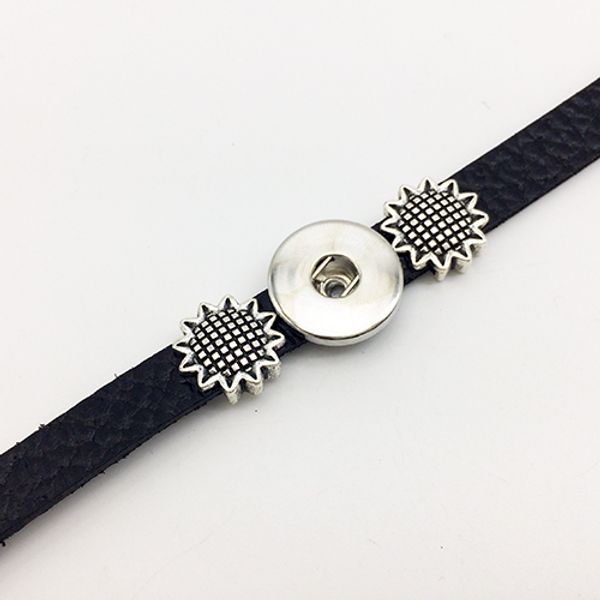 

Sunflower Leather snap button Bracelet BT216 (fit 18mm 20mm snaps) party dress jewelry DIY