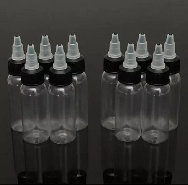 

wholesale new 20pcs/ lot 120ml 4oz twist cap empty plastic transparent tattoo ink pigment bottle supplies tattoo pigment ink bottle