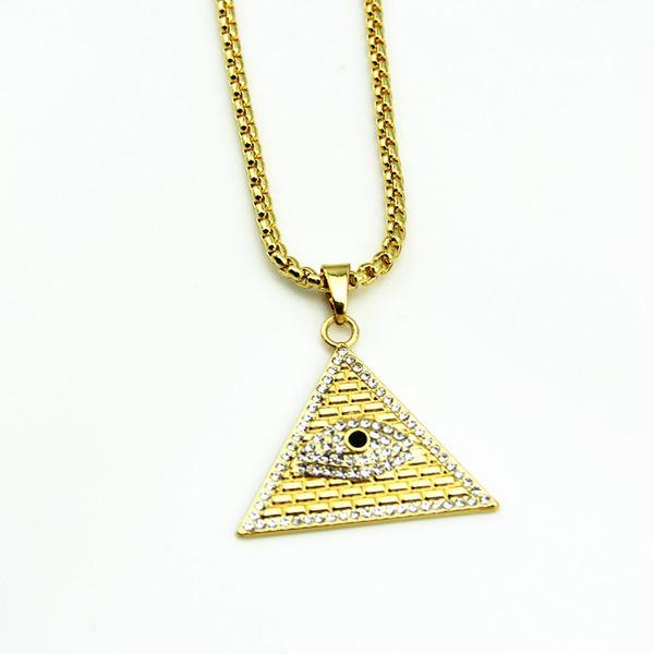 

gold color evil eyes necklaces pendants wholesale rhinestone necklaces for female party jewelry ing, Silver